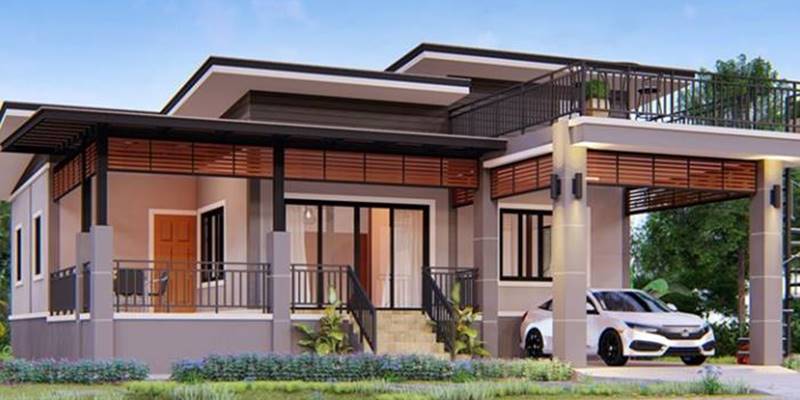 One-storey house plan with floor plan